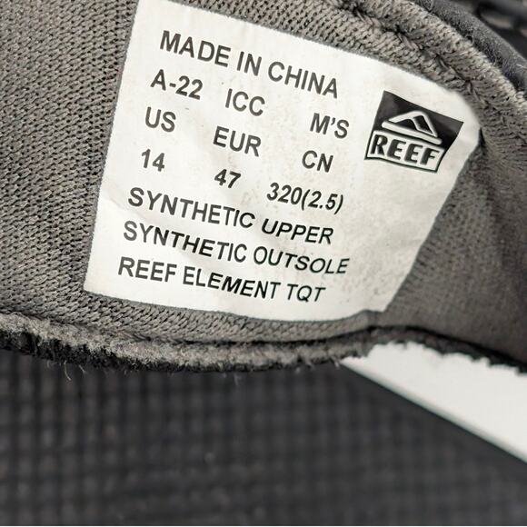 Reef Element TQT Flip Flop Thong Sandals Slip-On Men's Black Size US14 EU47 - Picture 5 of 12